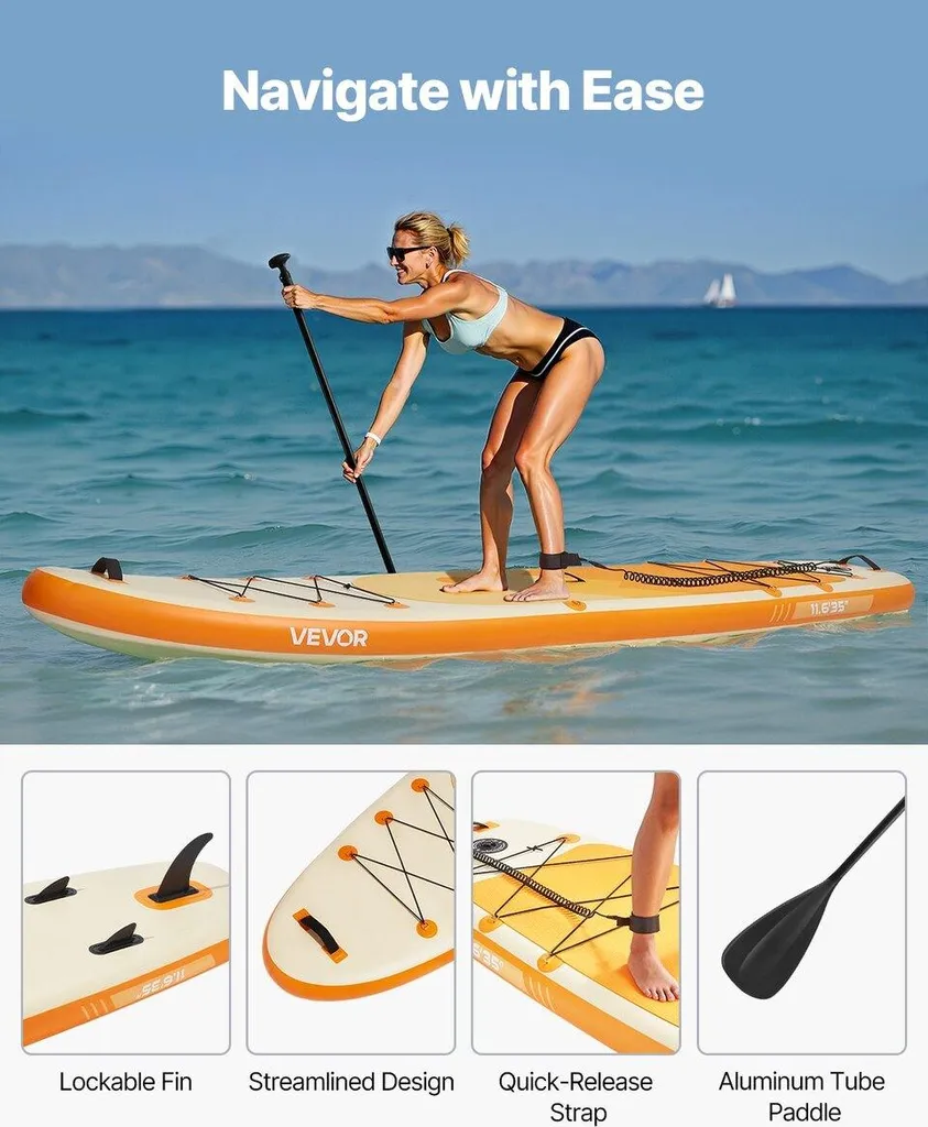 Paddle rigide gonflable 3,53 m avec surface EVA antidérapante bleu