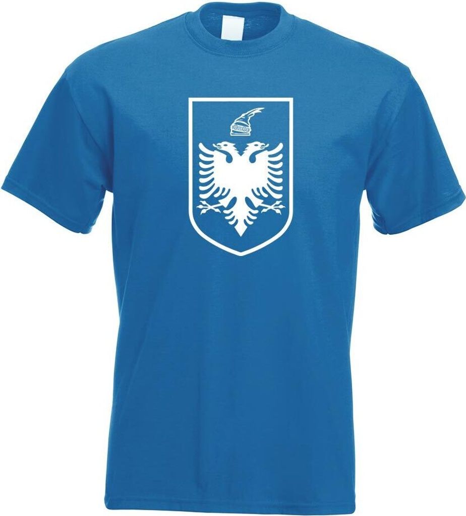 Kiwistar - T-Shirt - royal - Albanien Wappen Motiv Bedruckt Funshirt Design Print - mit Motiv Bedruckt - Funshirt Design - Sport - Freizeit - Herre...