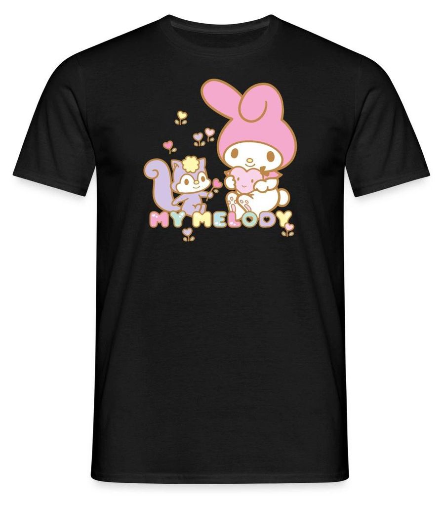 Spreadshirt My Melody Pflückt Mit Risu Herzblümchen Männer T-Shirt, S, Schwarz