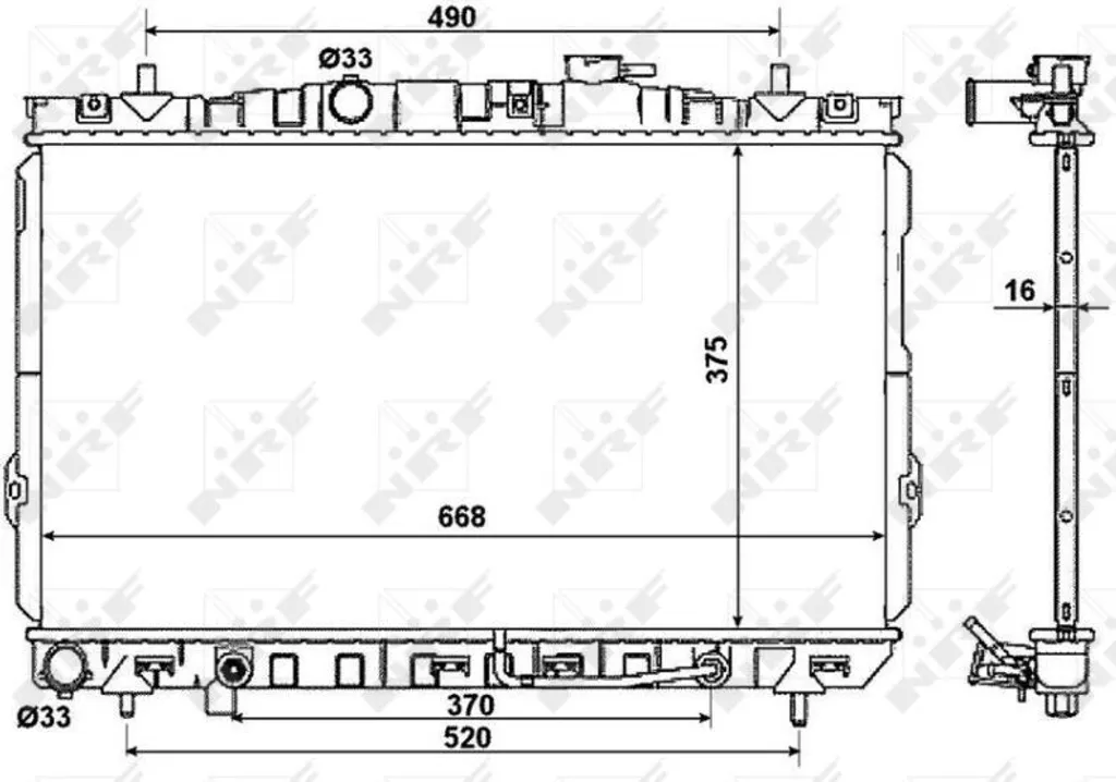 Radiateur de refroidissement moteur pour Hyundai Coupe Tiburon et Elantra