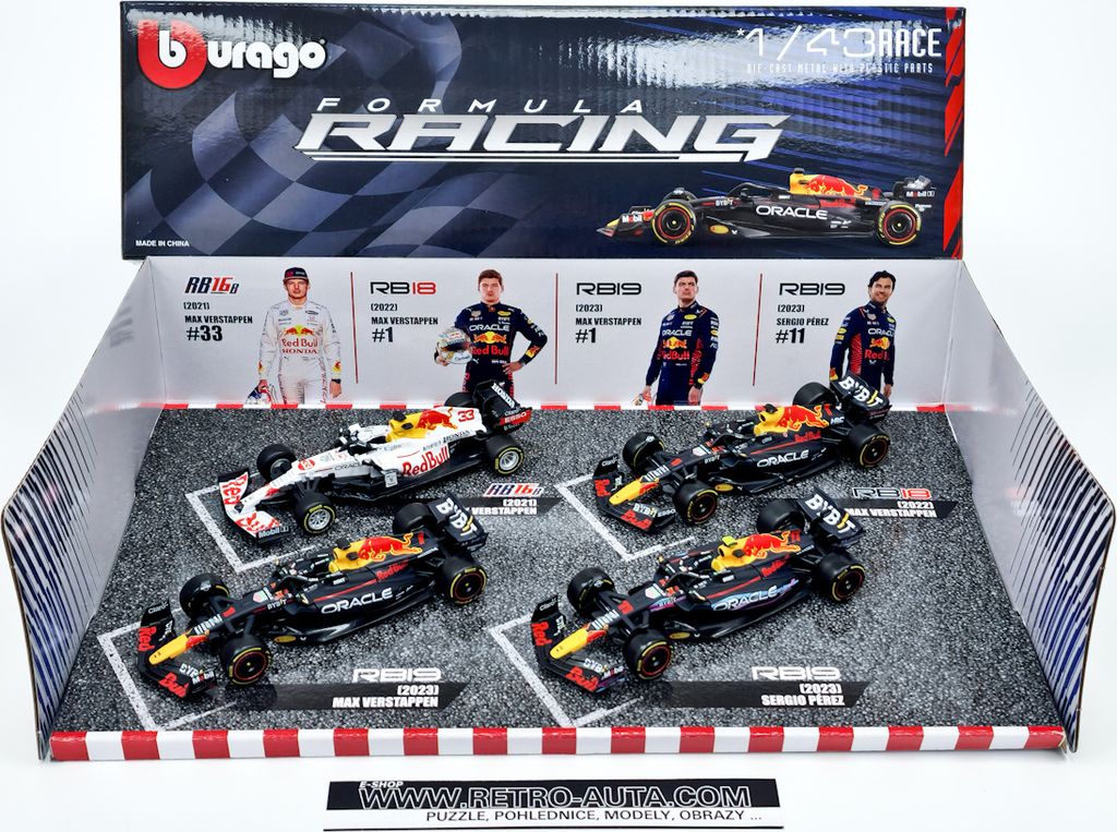 4er Set F1 Oracle Red Bull racing 2021-2023 - Bburago 1:43