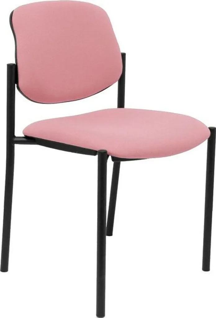 Chaise Villalgordo Bali rose en tissu et structure métal noir fixe