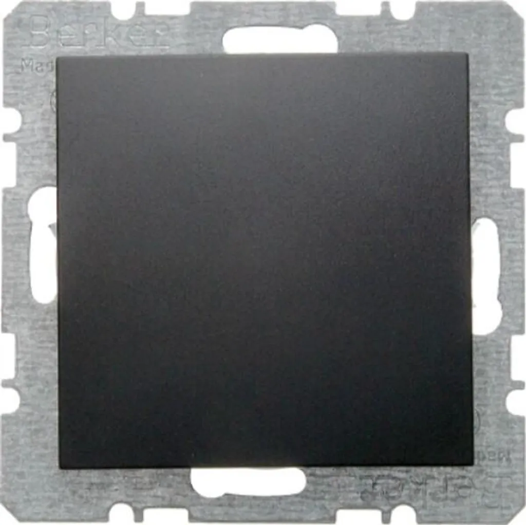 Cache prise anthracite mat anti-traces avec plaque centrale 67100