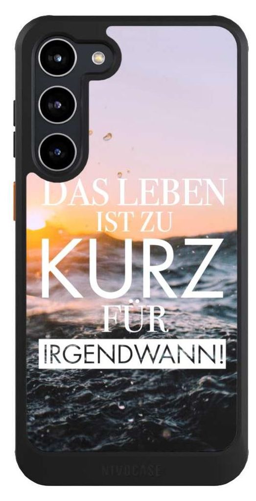 NIVOCASE Hülle für Samsung Galaxy S23+ Handyhülle NIVOcore Case Schwarz Meer Statement Spruch