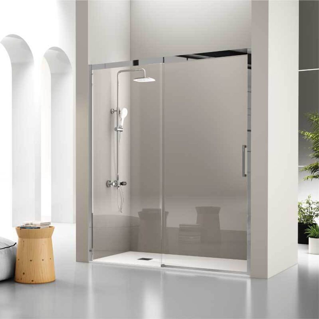 Duschwand mit Schiebetür LUKA - 153.5-157.5 cm Glas 8mm
