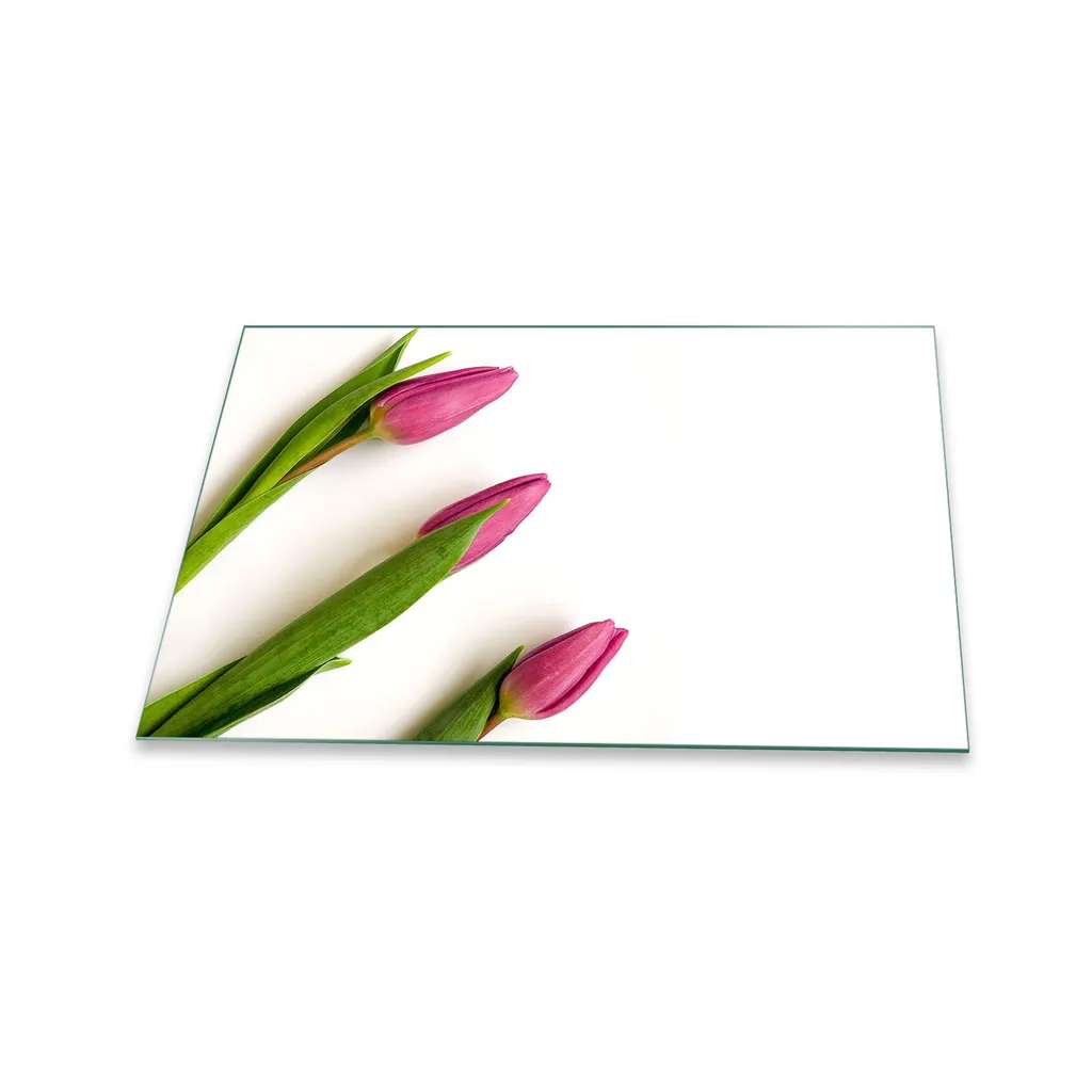 Protezione Piano Cottura 80x52 Vetro Temperato Antigraffio Fiori Rosa