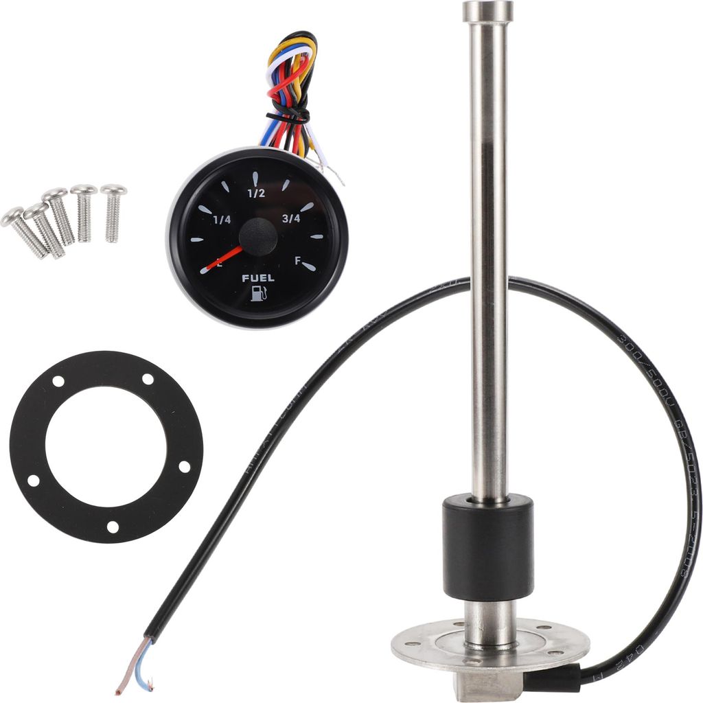 1 Satz Kraftstoff-Sendegeber und Messgerät Kit 230mm Länge Boot-Kraftstoff-Sendegeber Marine-Kraftstoff-Sendegeber Schwarz Silberfarbenes Metall ...