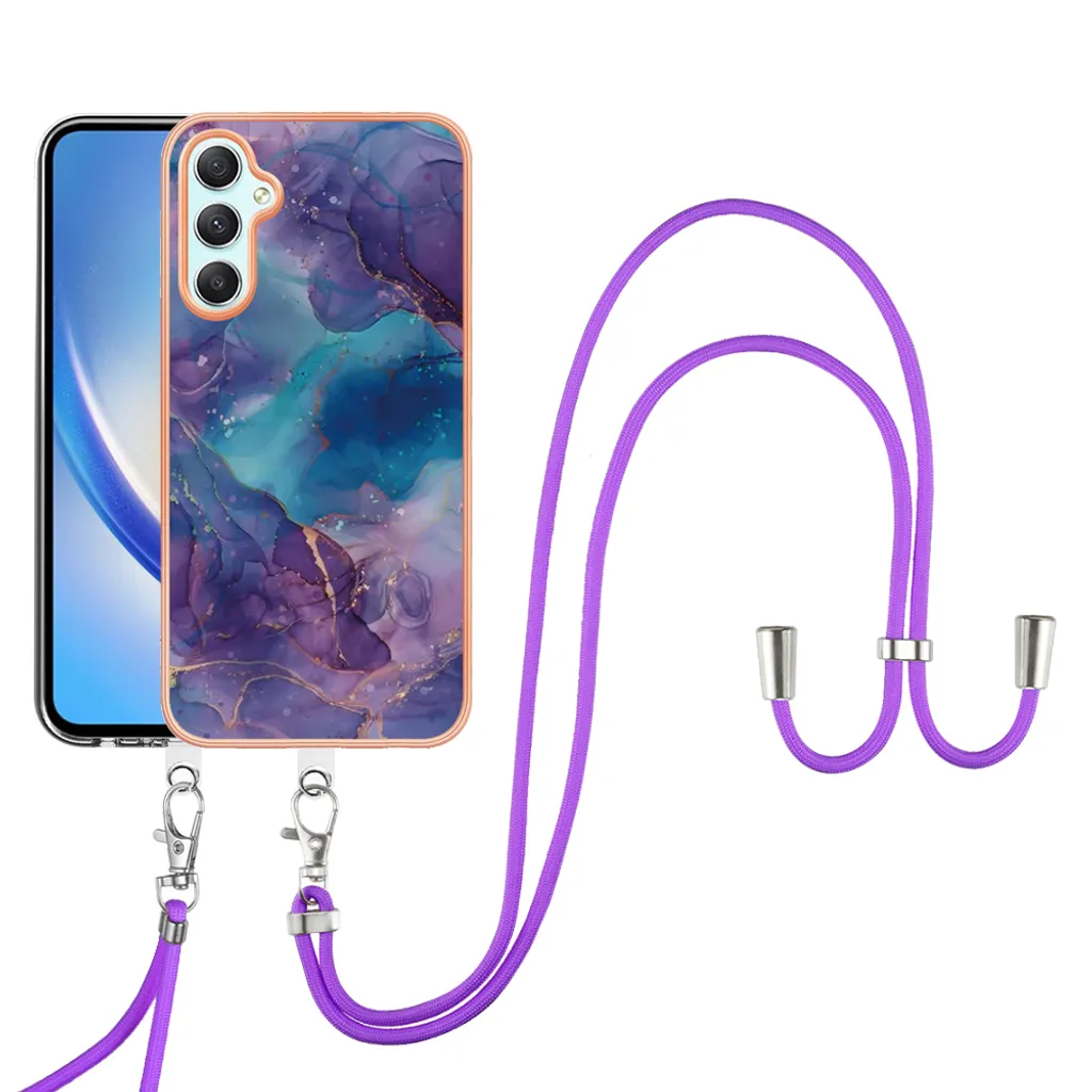Cover a Fantasia Samsung A24 Viola | Custodia Fashion con Tracolla