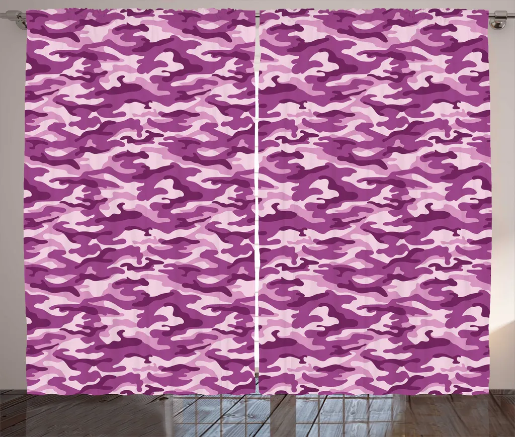 Rideau à fronces fuchsia ABAKUHAUS camouflage exotique 280x225 cm rose