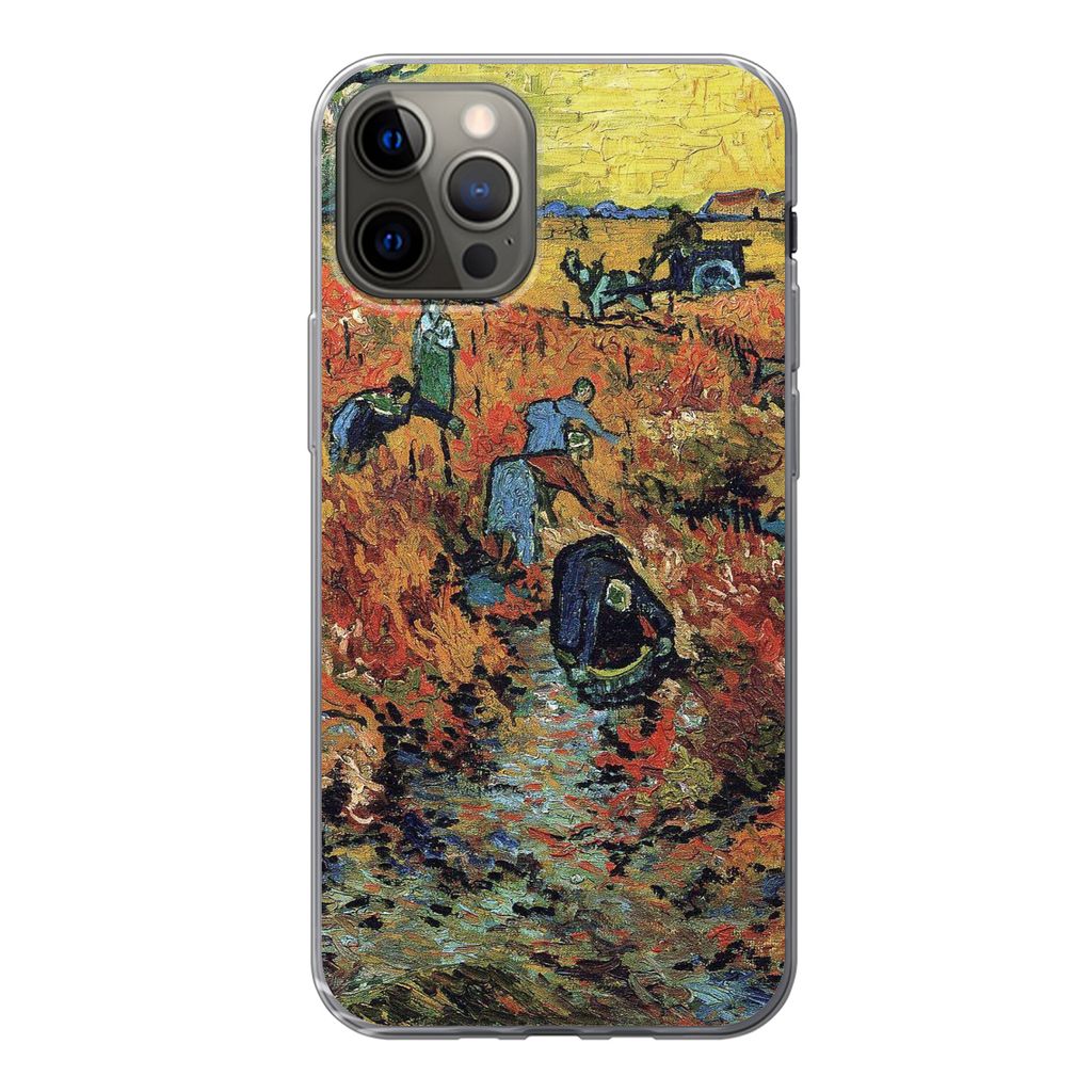 MuchoWow Handyhülle Schutzhülle Hülle für iPhone 13 Pro Der rote Weinberg - Vincent van Gogh Silikon Softcase Handy Hülle - Handy-Tasche