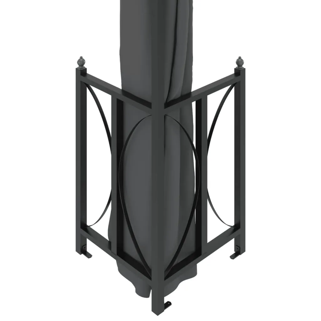 Tonnelle 3x4m anthracite pour repas extérieurs avec toit ventilé fixe - 5