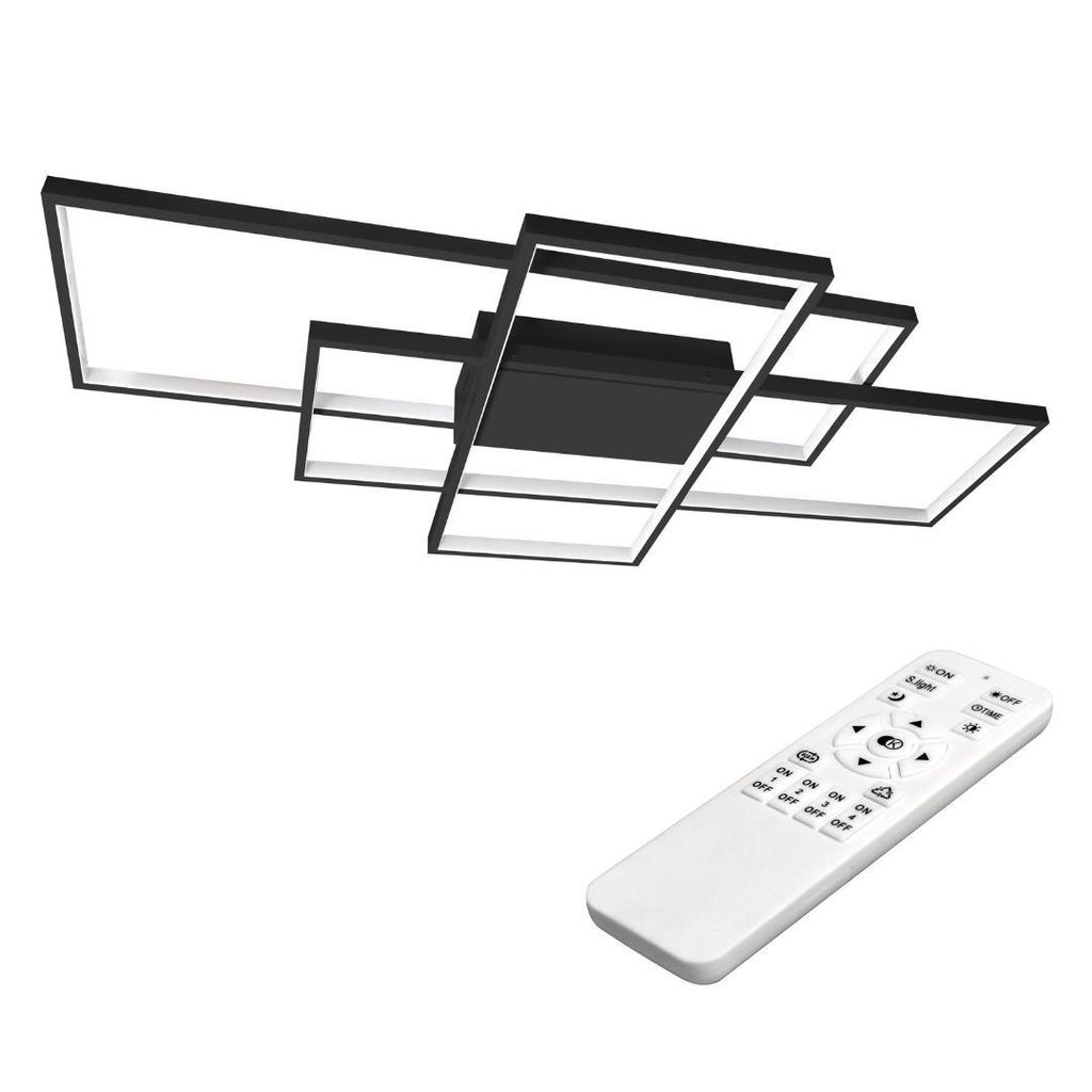 MasterLED Deckenleuchte LED – 126W – Schwarz – dimmbare LED – wohnzimmerfreundlich mit CCT & Fernbedienung – modernes flaches Design – ...