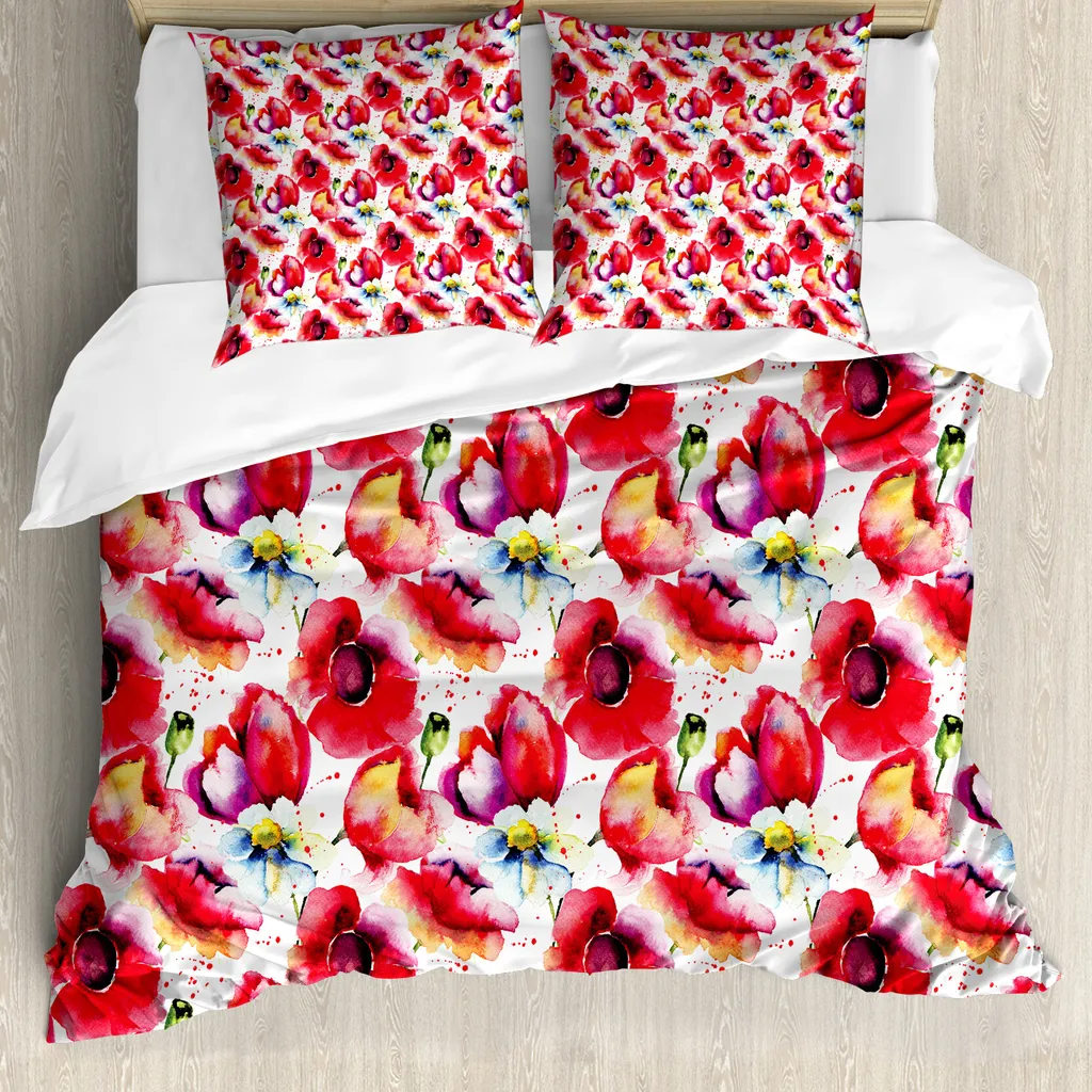 Set Copripiumino Mohn 155x220cm ABAKUHAUS - Microfibra Anti-Allergia