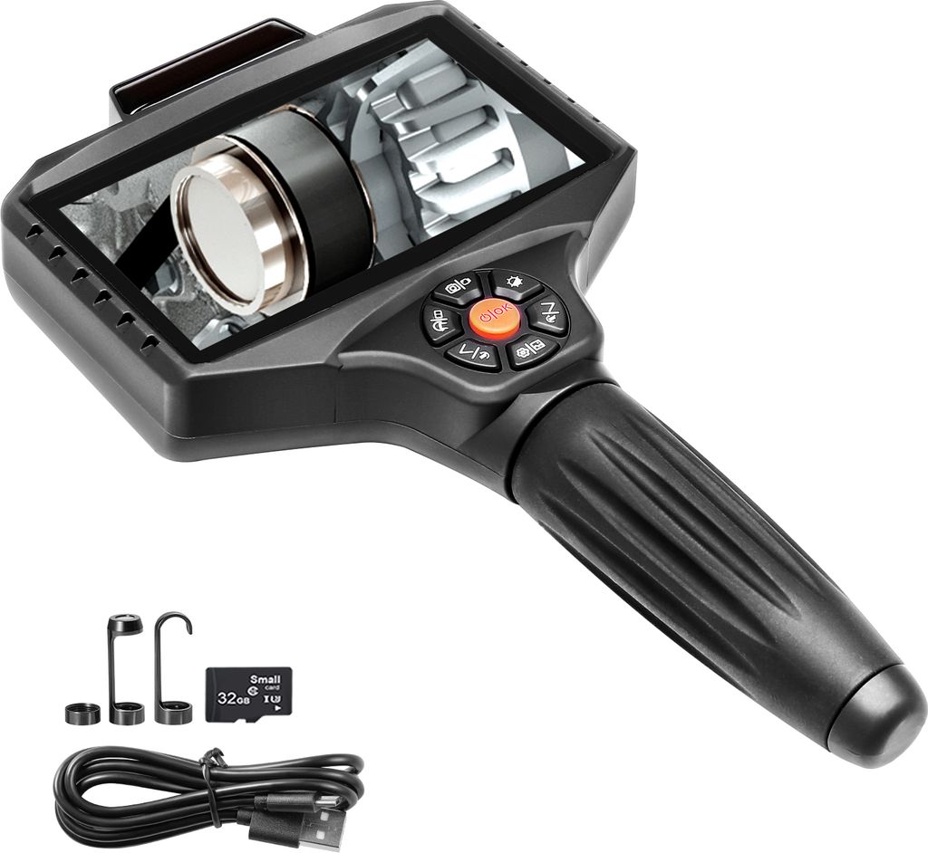 SucceBuy Triple Lens Inspektionskamera mit Licht, 5" IPS Bildschirm Industrie Endoskop, 8X Zoom, 1080P HD Split Screen, 10 LED Lichter, Scope Kamer...