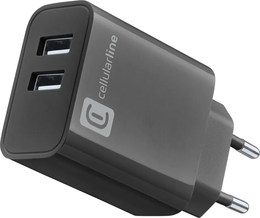 Chargeur USB Multipower noir double sortie avec puce intelligente IC