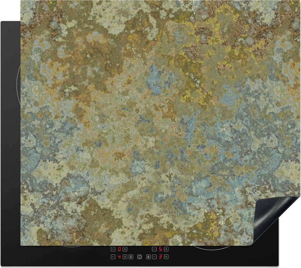 KitchenYeah Herdabdeckplatte Muster - Abstrakt - Farbe - Gold , 57x51cm, Küche Deko, Glaskeramikfeld Herdabdeckung, Abdeckplatte fùr Kochfeld