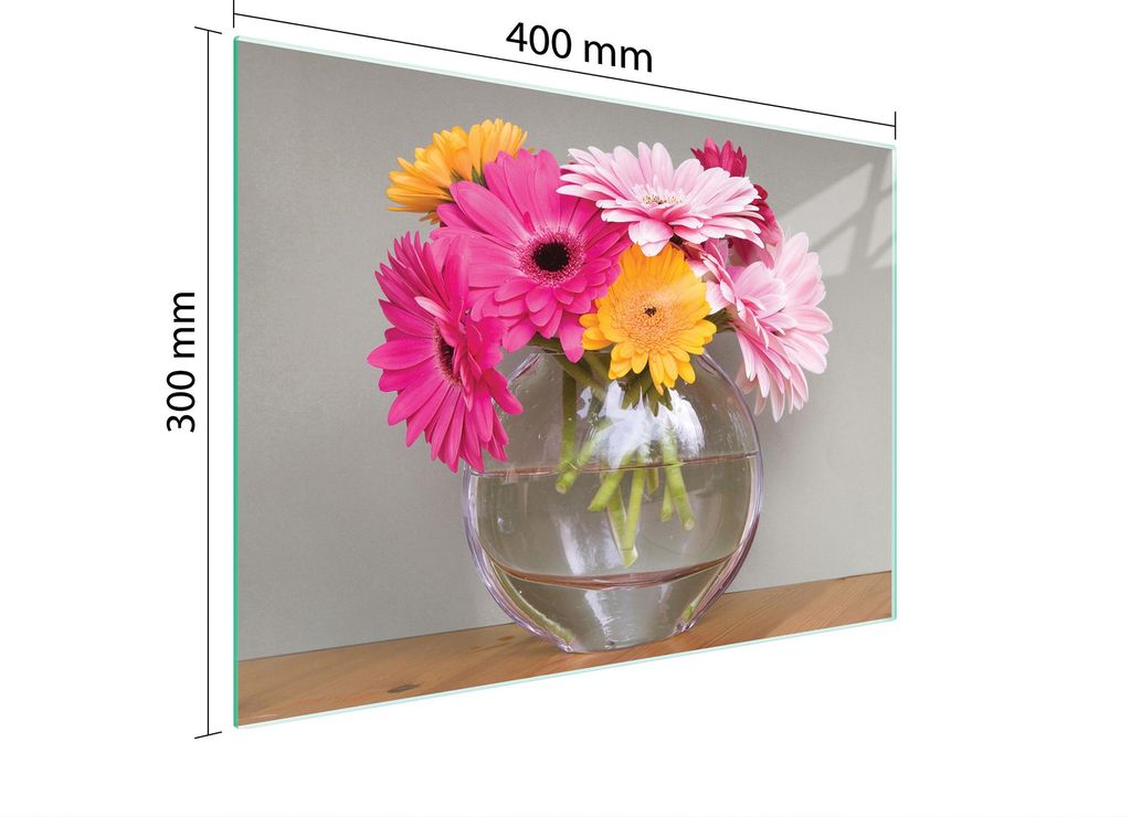 Schneidebrett Herdabdeckplatte Multiglasschneidplatte 40x30 cm Gerbera Bunt