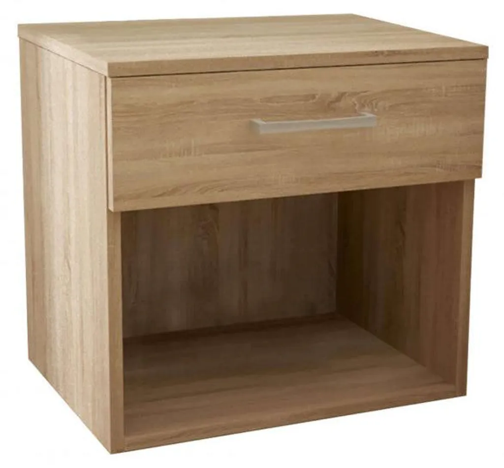 Table de nuit Davis en bois avec tiroir de rangement coloris SandyBrown