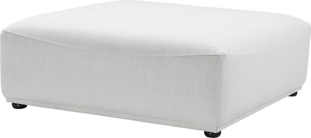 Casa Padrino Luxus Hocker Weiß / Schwarz 109 x 109 x H. 42 cm - 4 eckiger Sitzhocker - Luxus Möbel