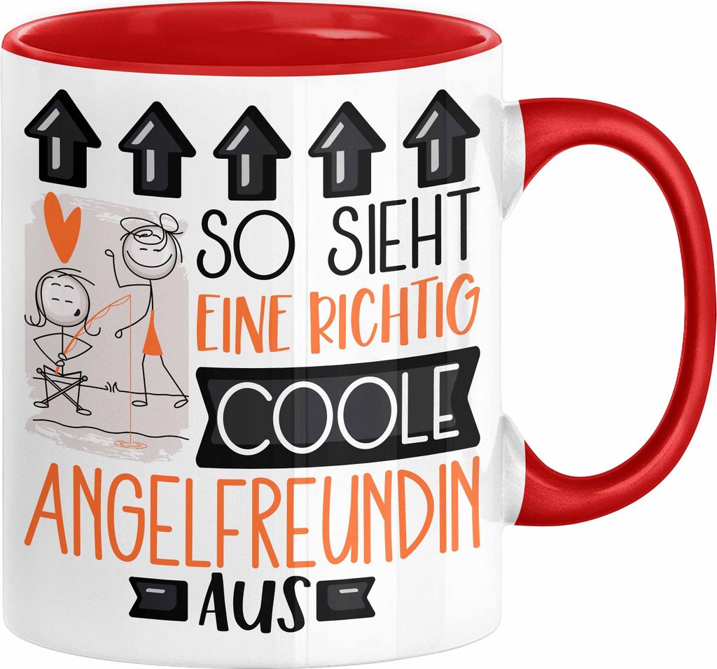 Angelfreundin Geschenk Tasse Lustig Geschenkidee für Angelfreundin Geburtstag So Sieht Eine Richtig Coole Angelfreundin Aus Frauen Spruch Anglerin...
