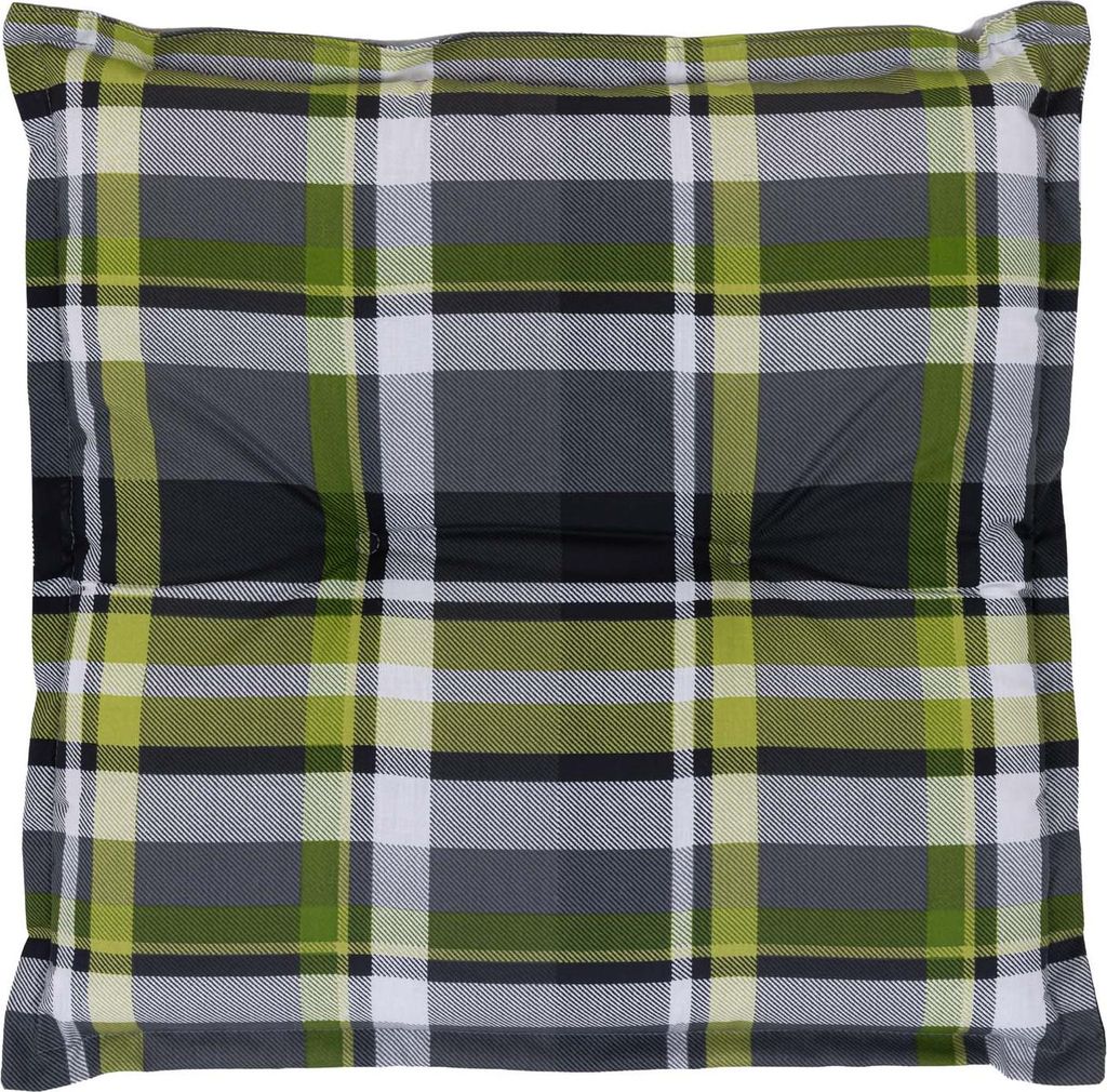 Auflage Hocker Naxos 10460-210 grün-grau kariert 51x51x6 cm Produktbild 