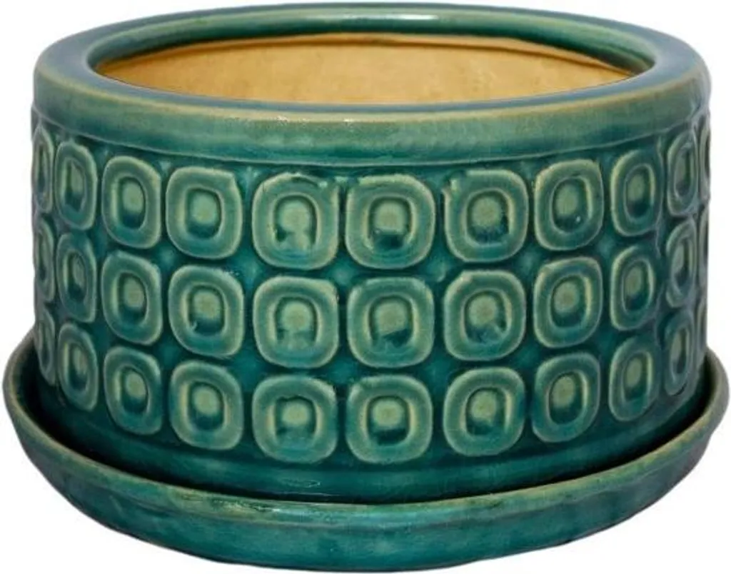 Pot en céramique turquoise étanche : fini les taches d'eau sur vos meubles