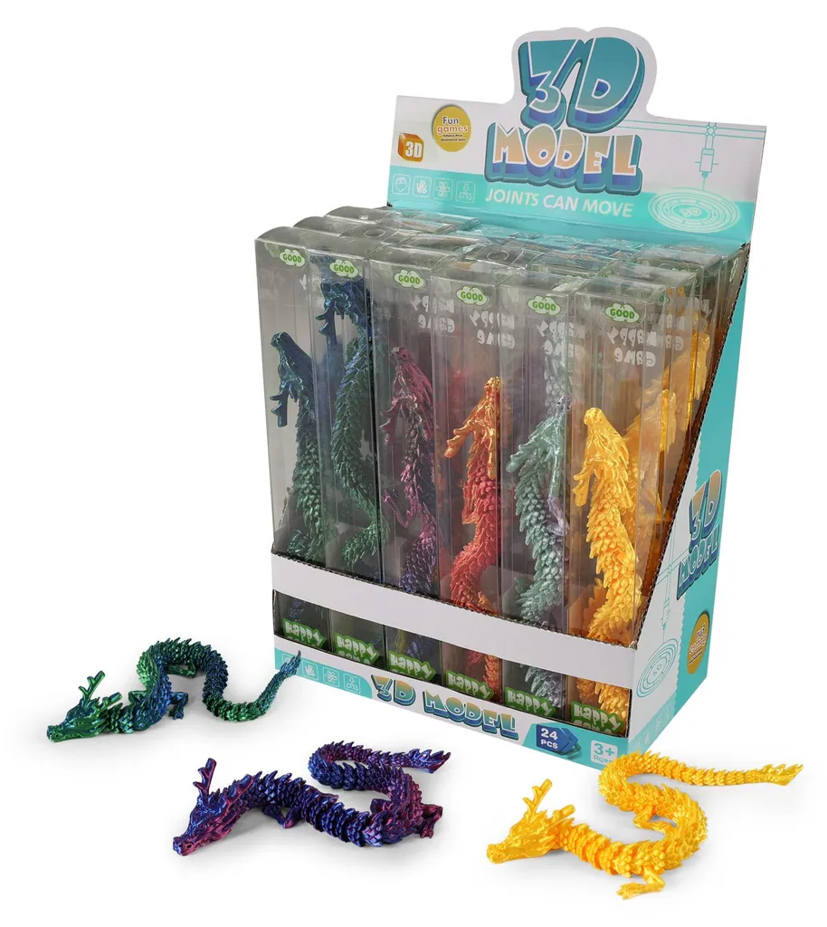 Objet anti-stress dragon chinois magique 3D articulé pour la concentration