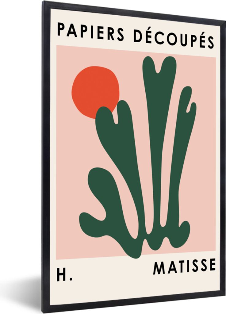 MuchoWow Gerahmtes Poster Matisse - Kunst - Abstrakt - Sonne 60x90 cm - Poster mit Schwarzem Bilderrahmen Wandposter Rahmen Foto Bilder - Kunst