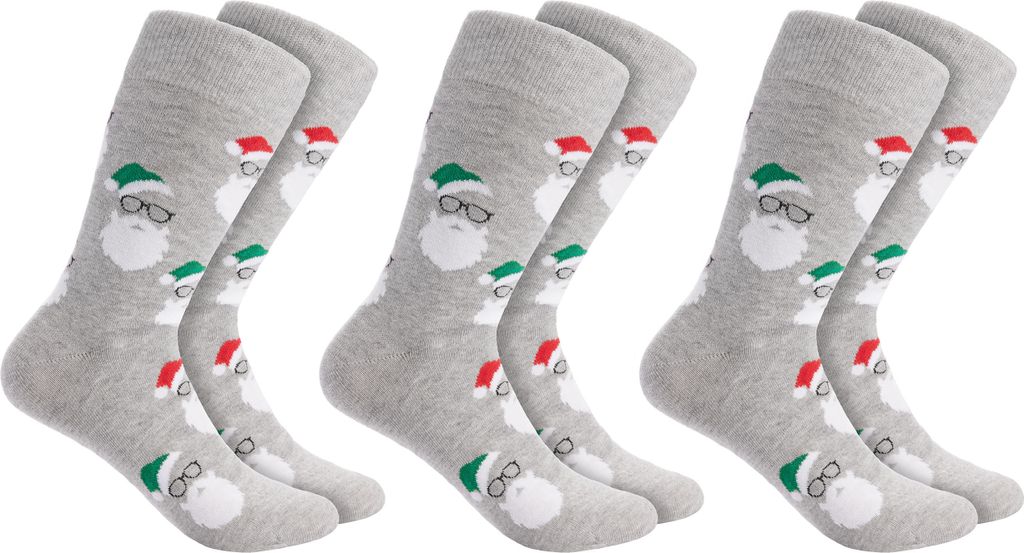 BRUBAKER 3 Paar Weihnachtssocken für Damen und Herren - Lustige Socken Weihnachten, Weihnachtsmannbärte, Größe 41-45