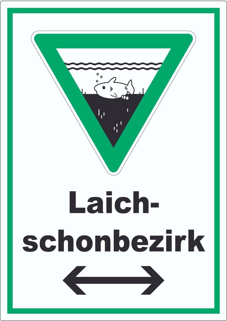 Laichschonbezirk Richtungspfeil links und rechts Aufkleber A0 (841x1189mm)