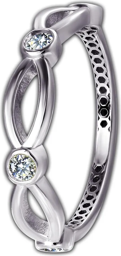 Bague de fiançailles ou cadeau femme or blanc 333 zirconium taille 58