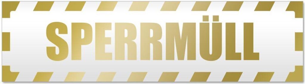 Kiwistar Sperrmüll gestreift Magnetschild Schild magnetisch - 20cm Gold - Magnetfolie für Auto PKW Kfz