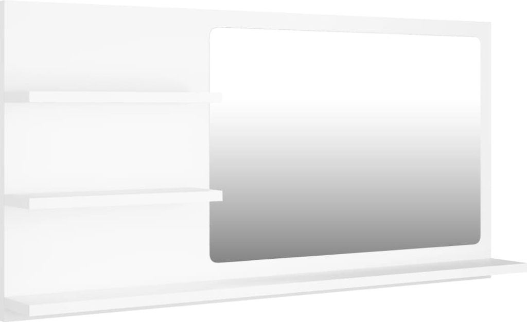 vidaXL Badspiegel Weiß 90x10,5x45 cm Holzwerkstoff