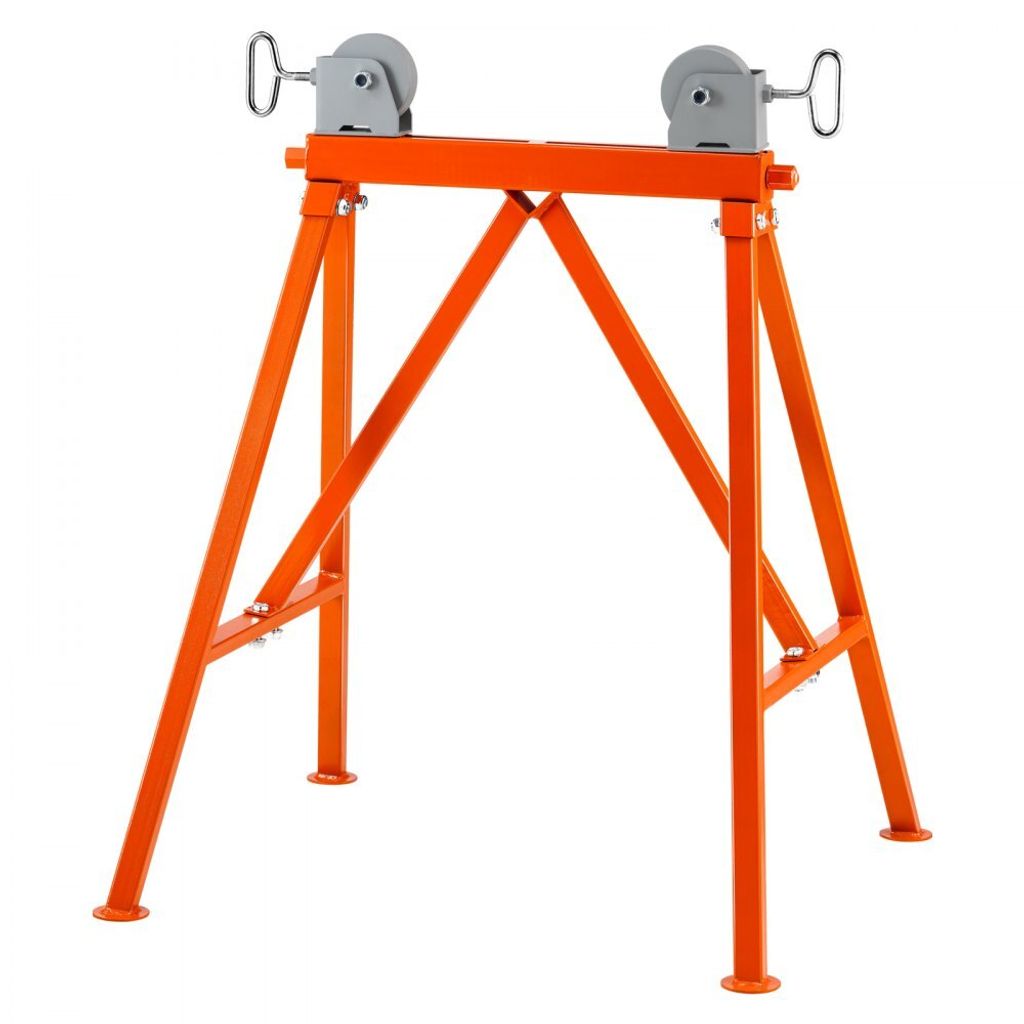Rollenständer mit Rollenkopf - 1134 kg Tragfähigkeit - Rollenbock #45 - Stahl Rollbock - 5 bis 91 cm - Unterstellbock - Arbeitsbock - Montagebock...