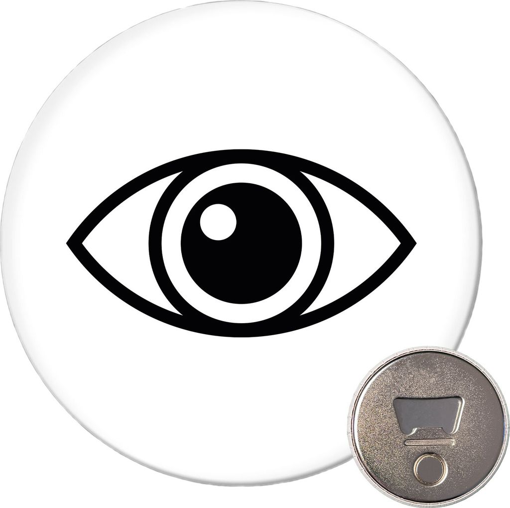 Huuraa Magnet Auge Eye 59mm Kühlschrankmagnet rund Flaschenöffner Geschenkidee