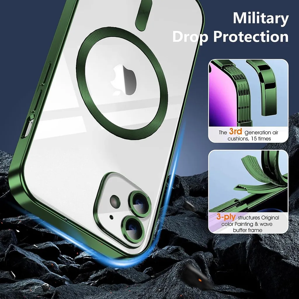 MyGadget Cover Per IPhone 14 Plus – Custodia In Silicone Morbido TPU, Antiurto E Antiscivolo, Colore Verde Oliva, Design Sottile