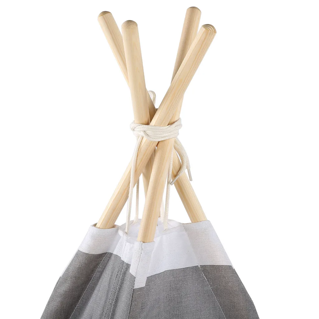 Tipi Enfant avec Tapis de Sol - Tente de Jeu Pliable en Toile Épaisse - 4