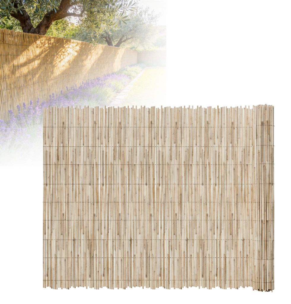 LZQ Schilfmatte Sichtschutz 160x300 cm, Wetterfester & Langlebiger Schilfrohrzaun für Balkon, Garten & Terrasse, Blick- & Windschutz