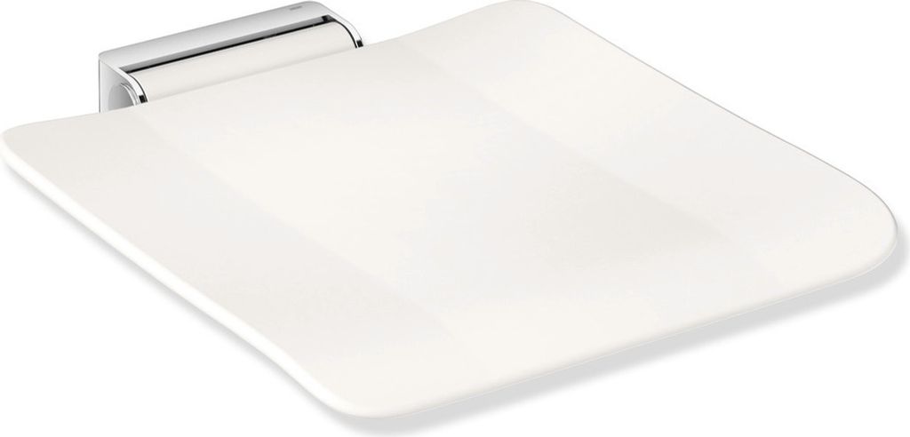 HEWI Klappsitz, 450x525mm, chrom, Sitzf. Kst. signalweiß