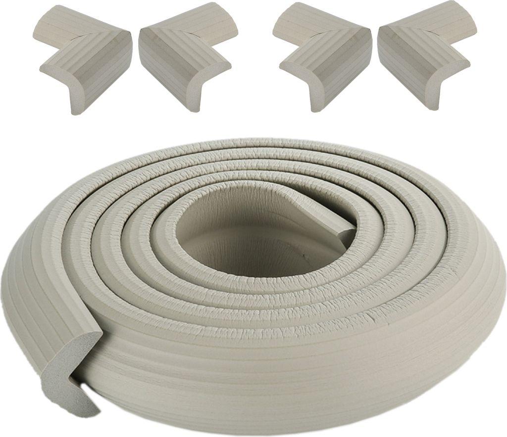 CANDeal 2 Meter gestreifter Aderkantenschutz und 4 x Eckenschutz, Premium-High-Density-Schaum baby schützende Haushalt Werkzeug für Tisch, Bank u...
