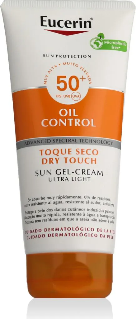 Solaire Corps Eucerin SPF50 Gel-Crème Toucher Sec 200 ml Anti-Brillance
