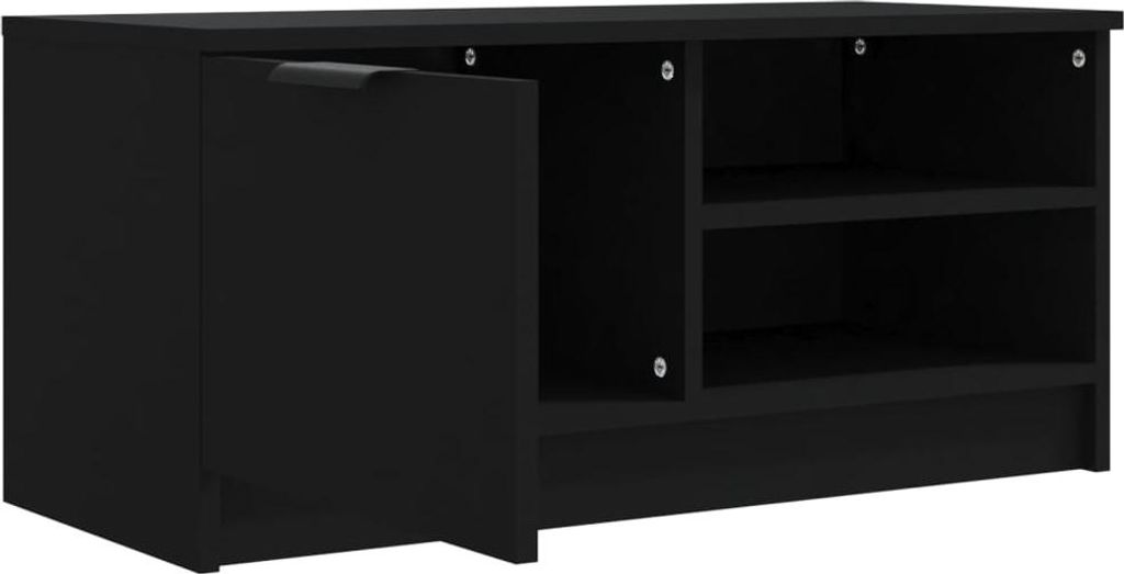 vidaXL TV-Schrank Schwarz 80x35x36,5 cm Holzwerkstoff Produktbild 