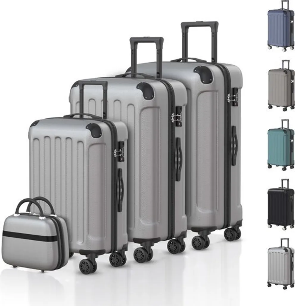 Set Valigie Business Voyagoux® 4pz Grigio - Trolley ABS Professionale
