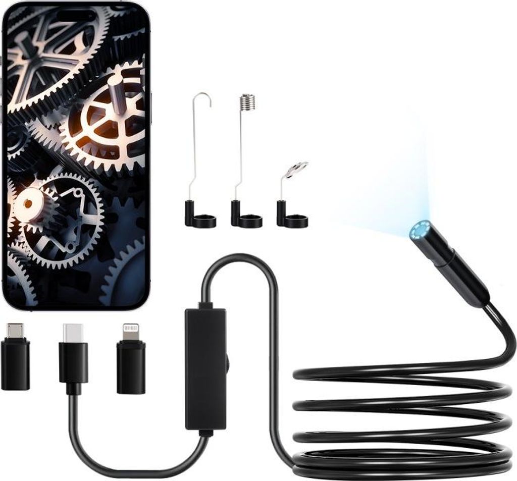 1920P HD Endoskopkamera Inspektionskamera für Android & iOS mit 3m Kabel - WLAN Endoskop Smartphone Kamera