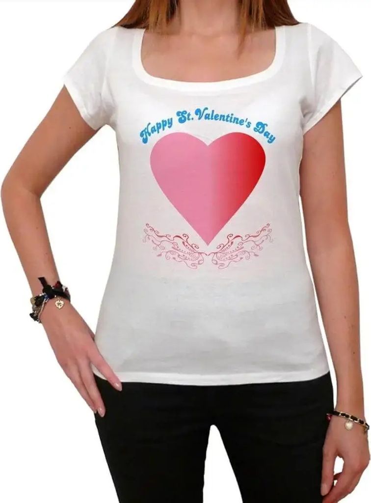 Damen Grafik T-Shirt St Valentinstag – St Valentines – Öko-Verantwortlich Vintage Jahrgang Kurzarm Lustige Druck Geburtstag Geschenk Frau