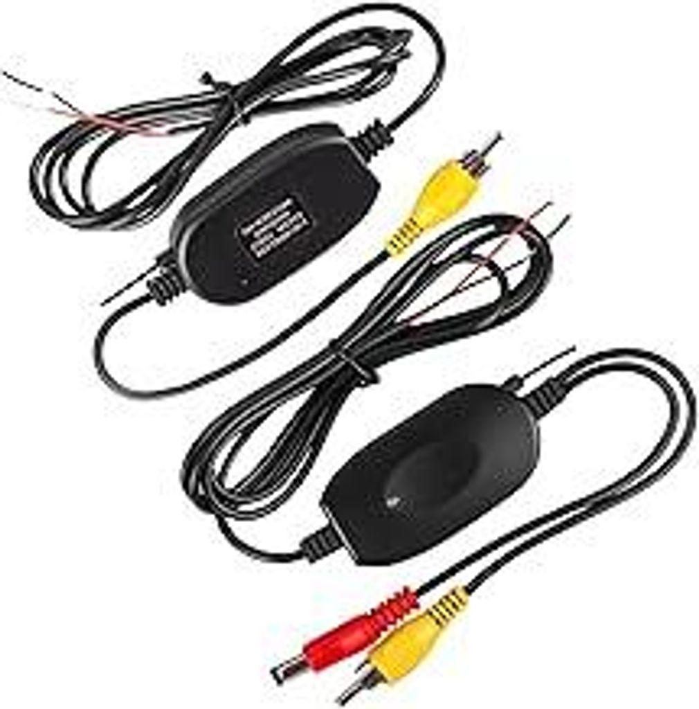 Auto 2.4G Wireless Video Sender und Empfänger, Rückfahrkamera Monitor Kabellos Adapter 2.4Ghz Wireless RCA Video Sender & Empfänger Drahtloser K...