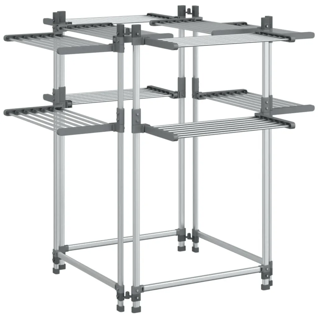 Séchoir à linge Aluminium 107x107x120 cm Léger et Inoxydable Argent