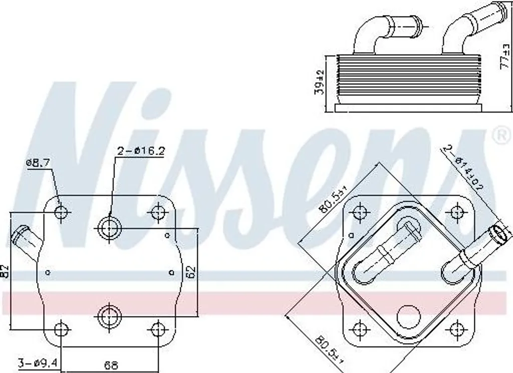 Nissens 91378 Refroidisseur d'huile moteur OE 1571031060 pour ES