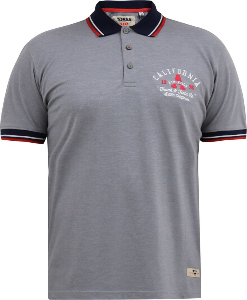 Duke - "D555 Mersea" Poloshirt bestickt für Herren DC475 (7XL) (Grau meliert)