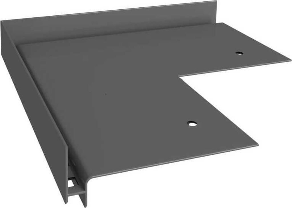 Renoplast Aluminium Treppenstufen-Profil SW Beluftete Boden, Außenecke 90° MAXI, Graphit